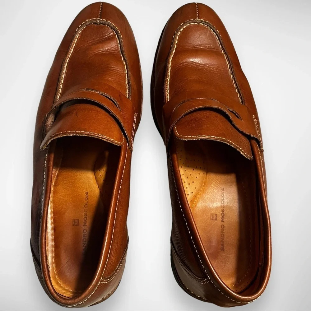 SANDRO MOSCOLONI Men's Murray Moccasin Toe Penny Strap Slip-On Shoes‎ 9M…
